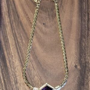 Elegant Gold and Purple Necklace